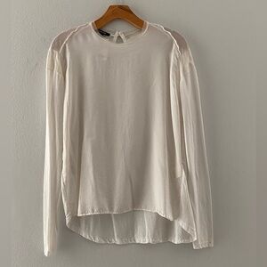 Elegant White Long Sleeve Women's Top